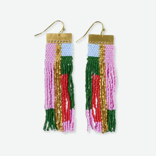 McKenzie Brass Bar Fringe Earrings