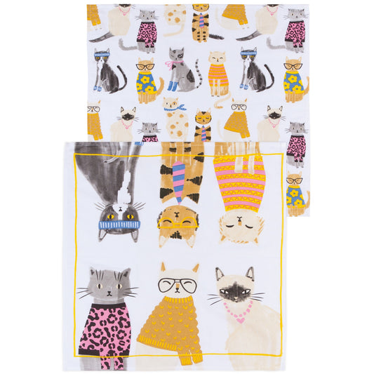 Feline Fine Floursack Dish Towel Set