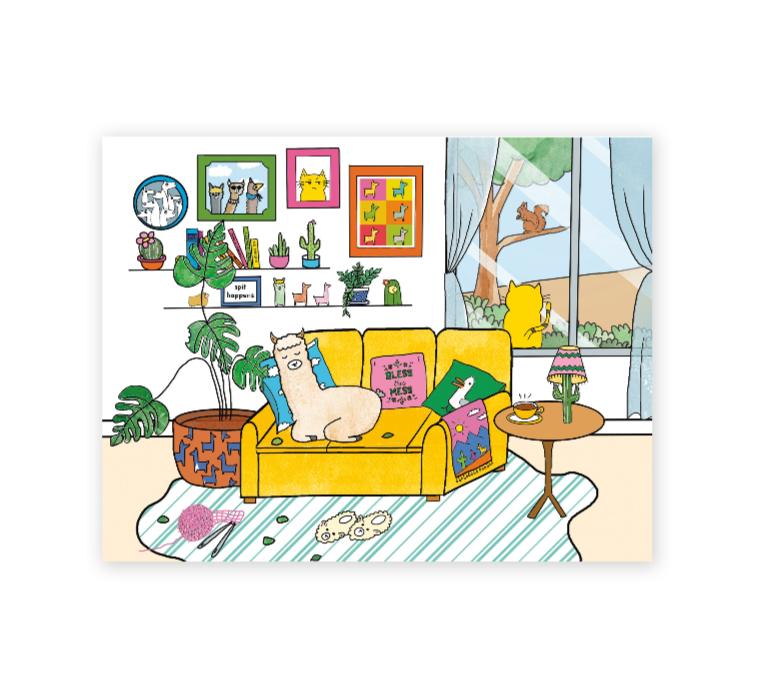 Cozy Llama Card
