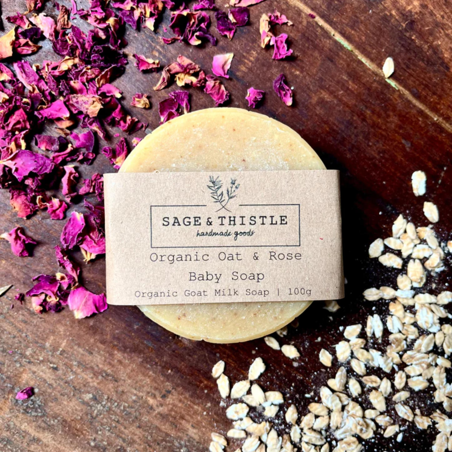 Organic Oat & Rose Goat Milk Soap for Baby