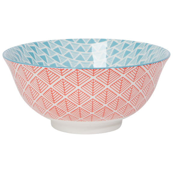 Red Blue Stamped Bowl