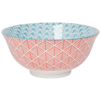 Red Blue Stamped Bowl