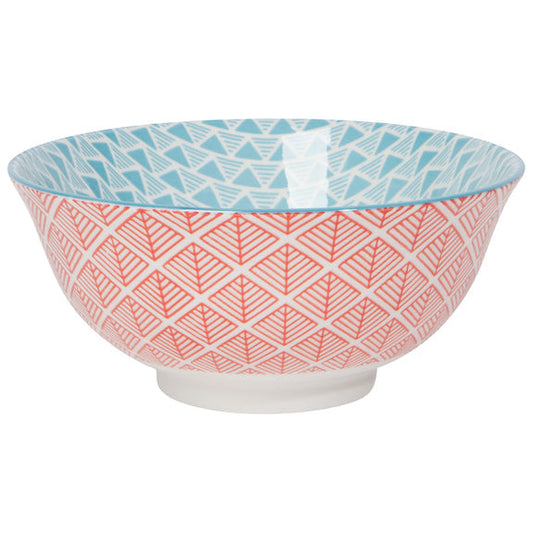 Red Blue Stamped Bowl
