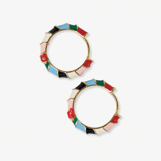 Pippa Twisted Colorblock Enamel Hoop Earrings