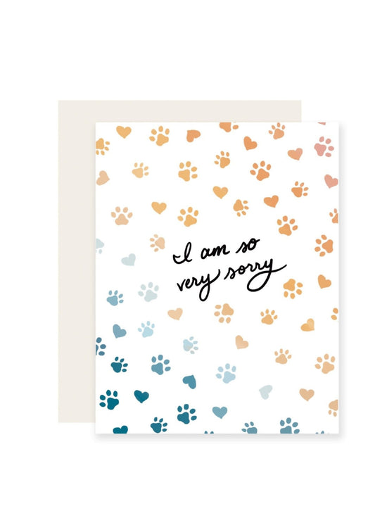 Sorry Paw Prints Card