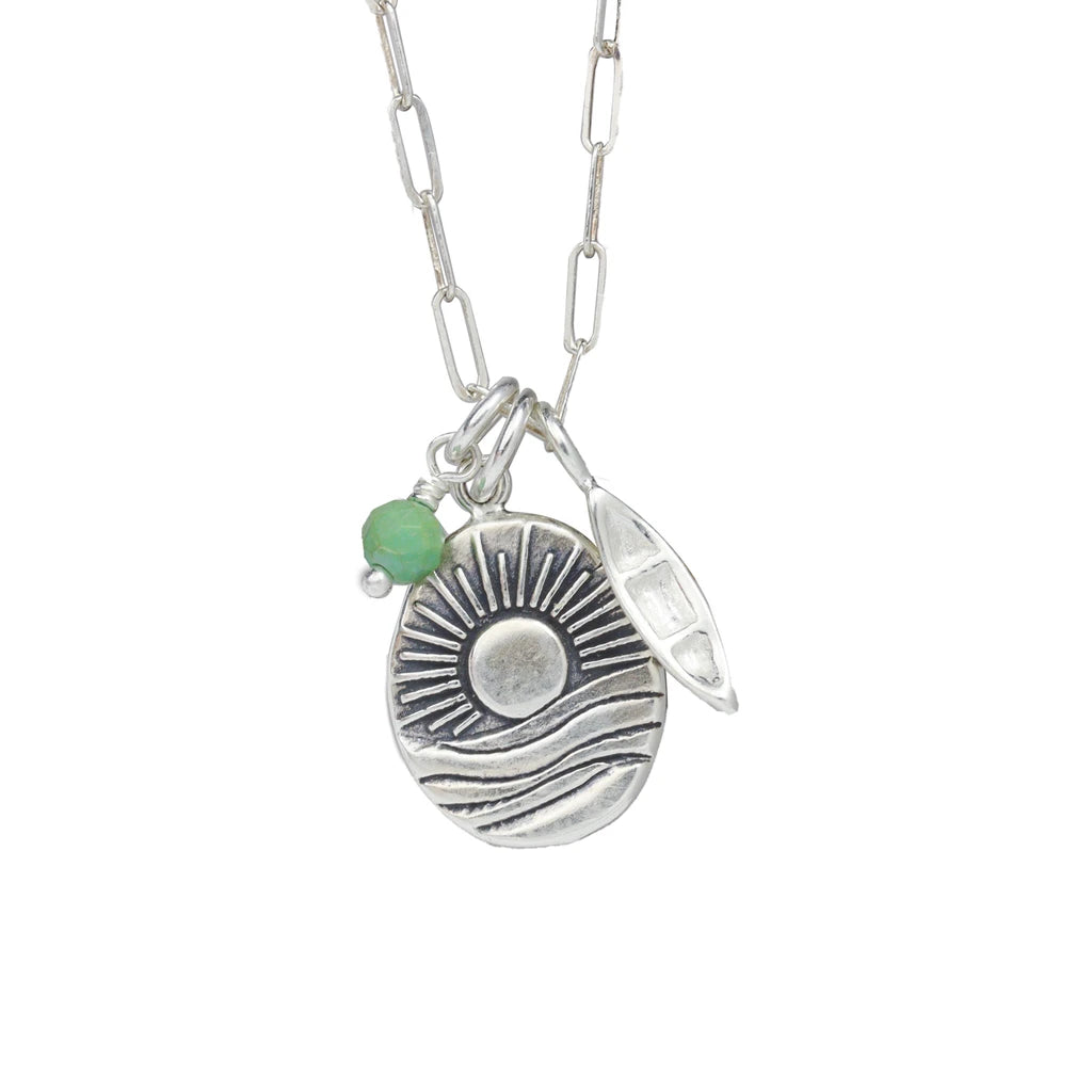 Sunset + Canoe Charm Necklace