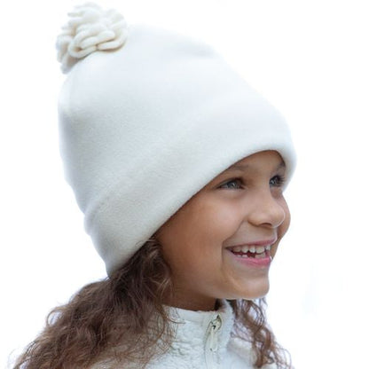 Kid's Polartec Fleece Pompom Hat (assorted colors)