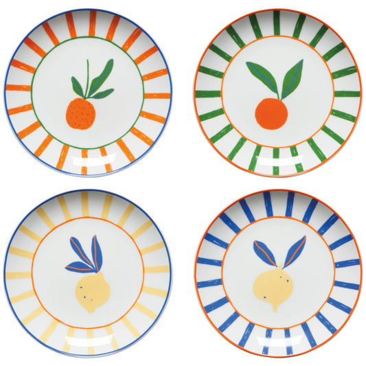 Citrus Burst Appetizer Plates Set