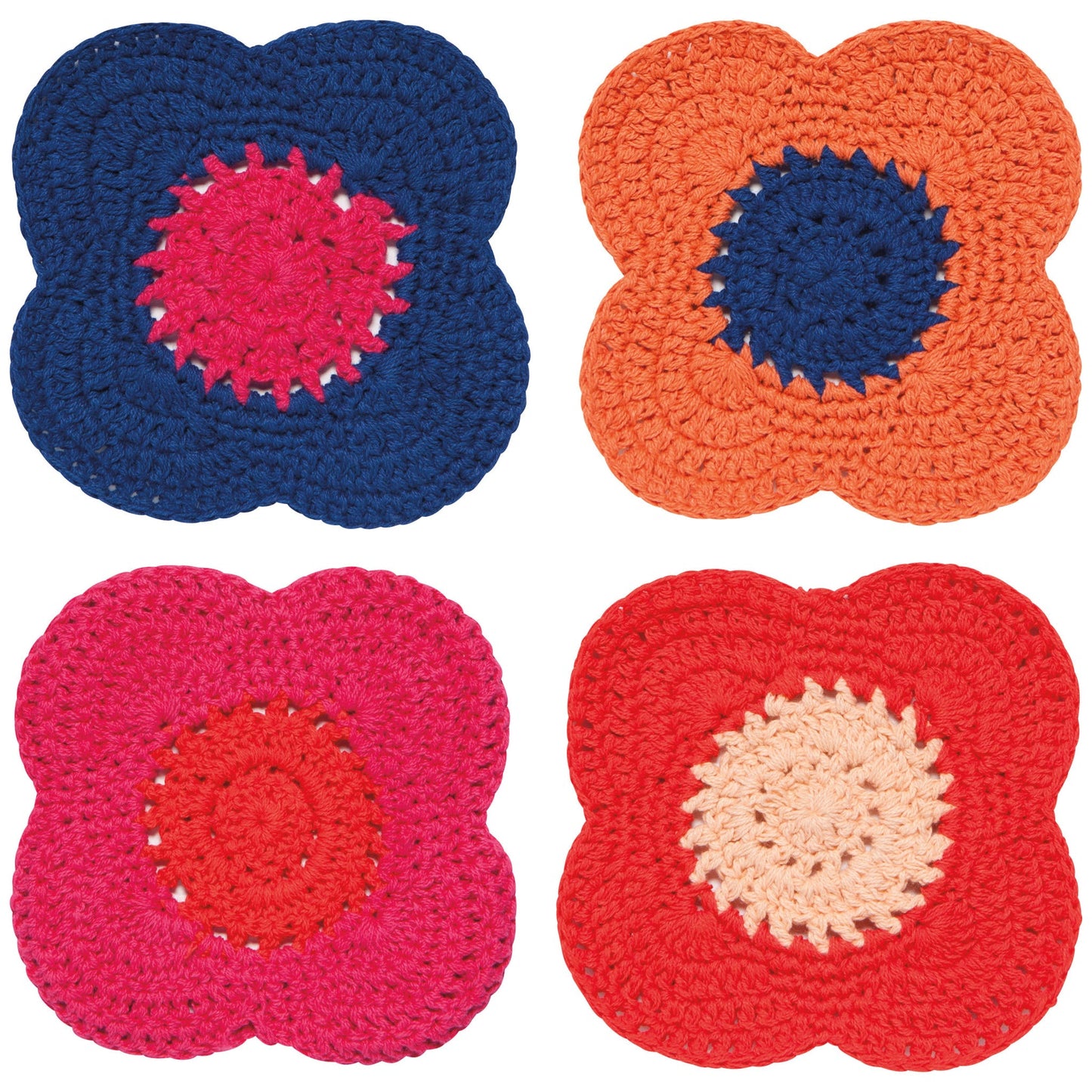 Poppy Crochet Coasters