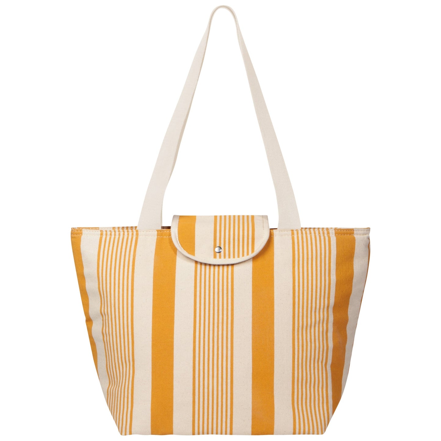 Ochre Stripe Fold-Up Fresh Tote