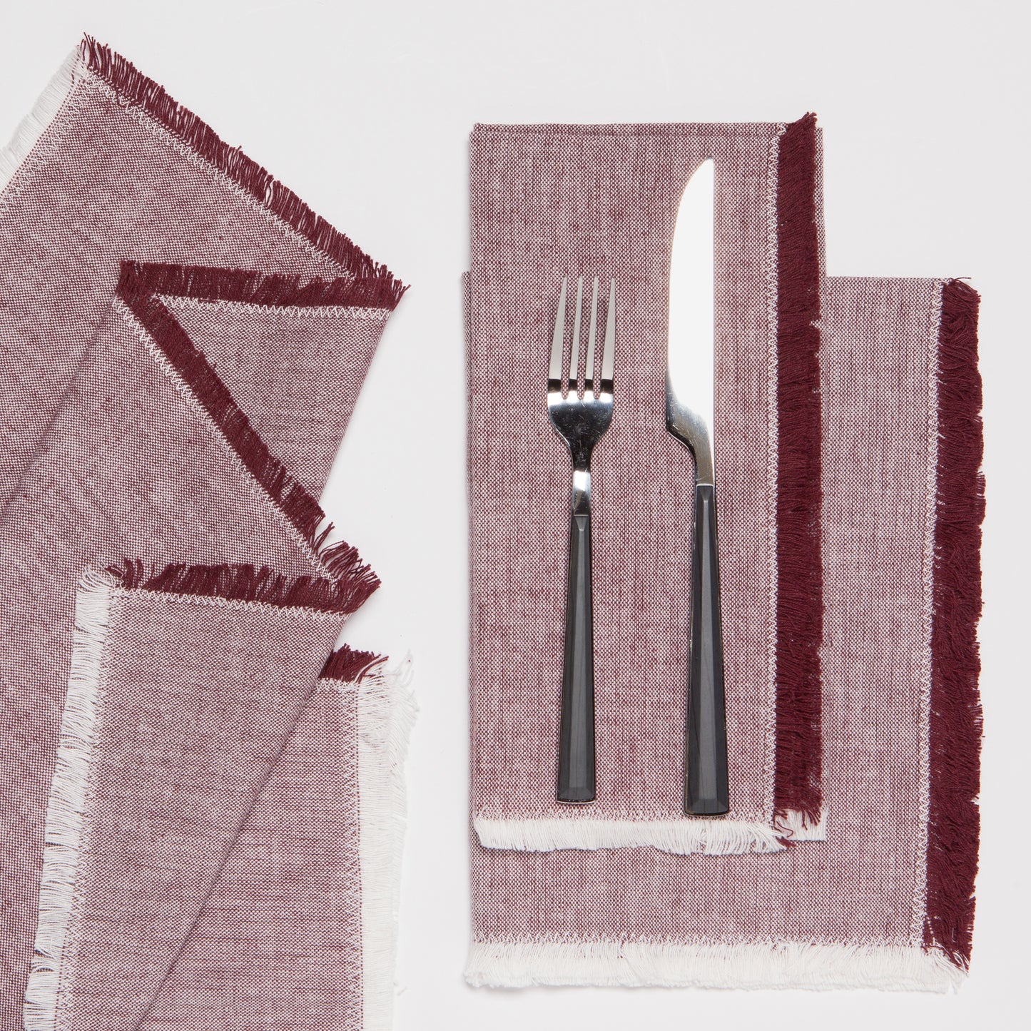 Wine Red Chambray Napkins
