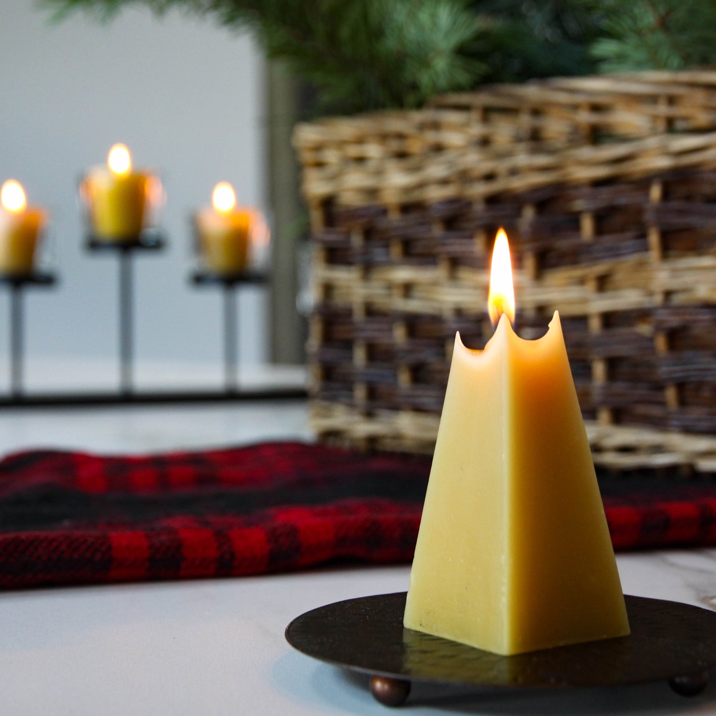 Beeswax Pyramid Candle