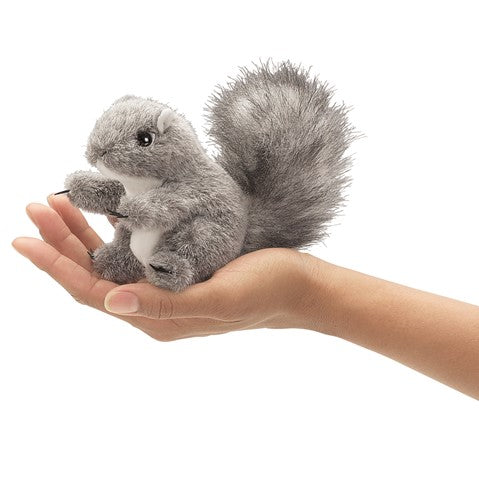 Mini Grey Squirrel Finger Puppet