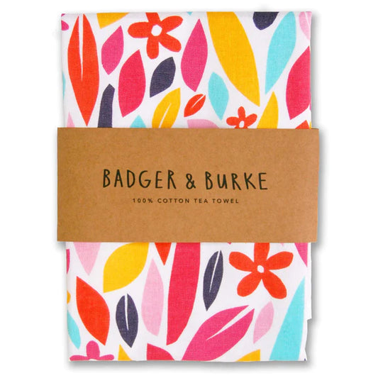 Wild Flower Pattern Tea Towel